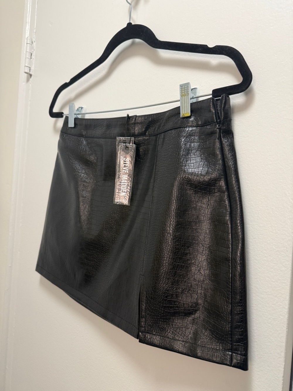 🖤NWT- Steve Madden ‘Cameron’ Faux Leather Black Mini Skirt, Size 2 - Picture 5 of 9